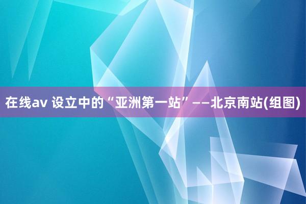 在线av 设立中的“亚洲第一站”――北京南站(组图)