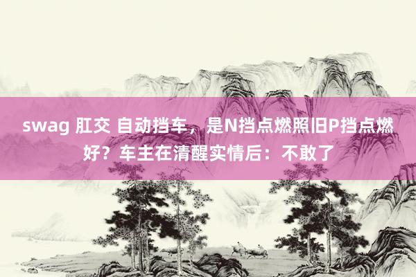 swag 肛交 自动挡车，是N挡点燃照旧P挡点燃好？车主在清醒实情后：不敢了