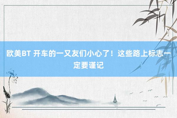欧美BT 开车的一又友们小心了！这些路上标志一定要谨记
